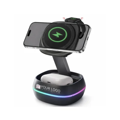 Buy Trinity 3 in 1 Portable Wireless Charging Station in bulk for Corporate Gifting | Corporate Gyft